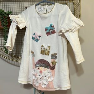 Mudpie Santa dress 2T